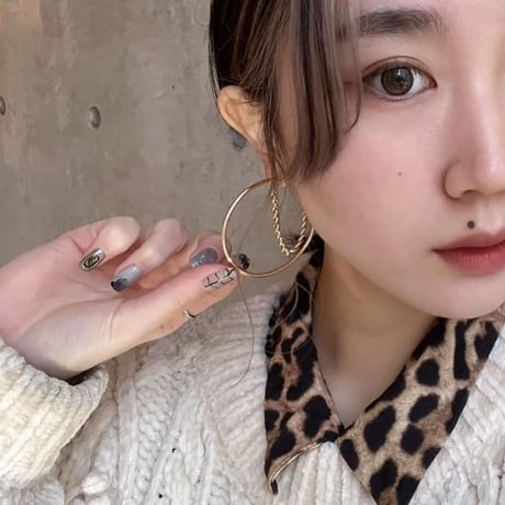2202_PR0439 / Chain ×hoop pierce（Gold）