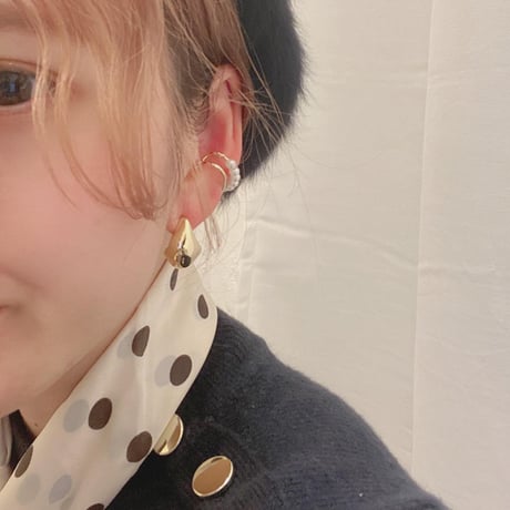Irregular Geometric Drop Shaped Pierce（Gold） /   2105-PR0142