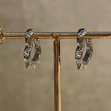 2508PR0801 / Thorn Heart shape Hoop pierce（Silver/T0.1）