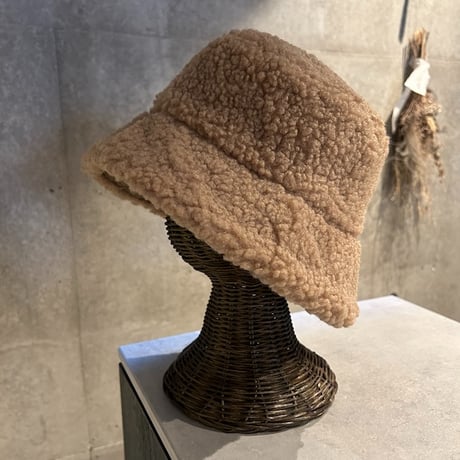2409HW0053(S)/ Corduroy×Boa Reversible Hat（Camel）