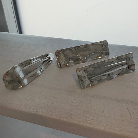 2604HA0087(S)/ Liquid metal Hair Clip Set（Silver）