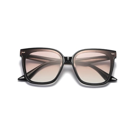 【 Select 】Square Classic Retro Polarized Sunglasses (Black, Lt Red)
