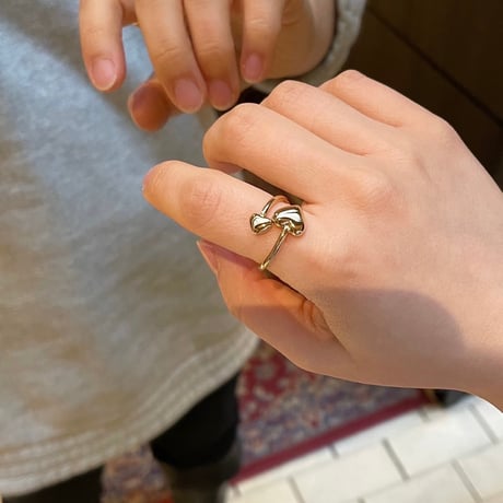 2502RG0582 / Double Heart motif design ring（Gold）