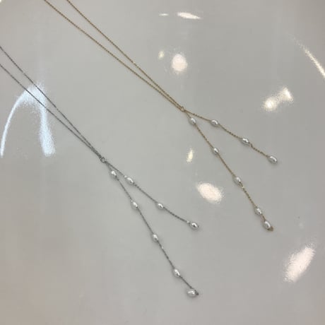 Twig pearl  chain Necklace (Gold) 2212_NC0178