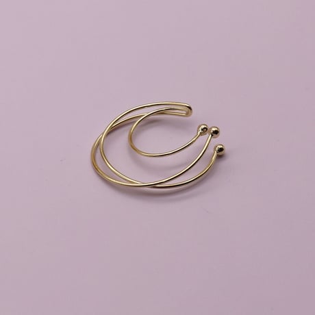 Three layers Circles Twisted Earcuff （Gold） / EC058