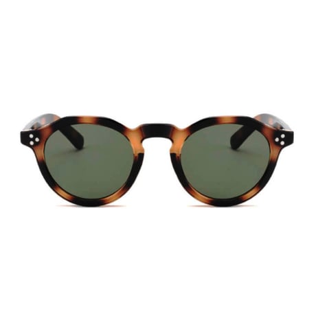 【 Select 】Vintage Retro Crown Pant Frame Sunglasses (Demi/Green)