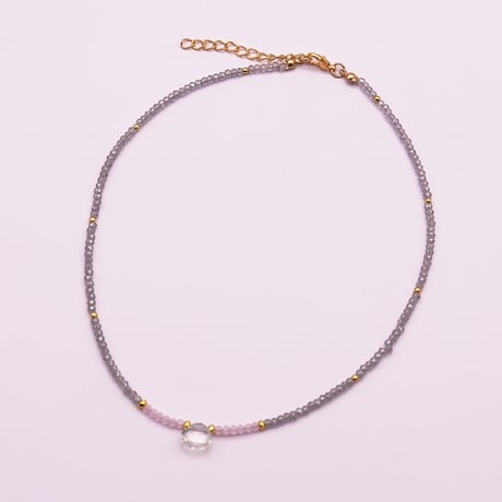 Small crystal beads Choker Necklace（#02）  /  2106-NC058