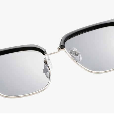 【 Select 】Retro Square Semi Metal Sunglasses (Grey/Gradient)