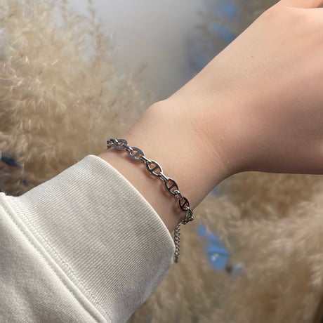 2503BR0074 / Mantel design chain Bracelet（Silver）