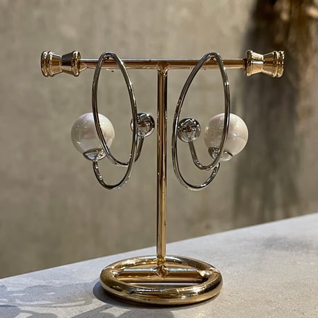 2411PR0734 / Unique curve pearl Pierce（Silver）
