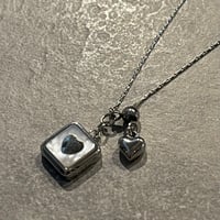2506NC0344 / Square heart charm Necklace（Silver）