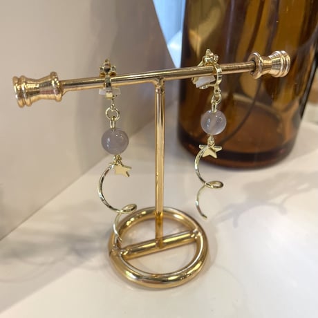 Star Spiral Beads Earring（Gold）／2212_ER0129