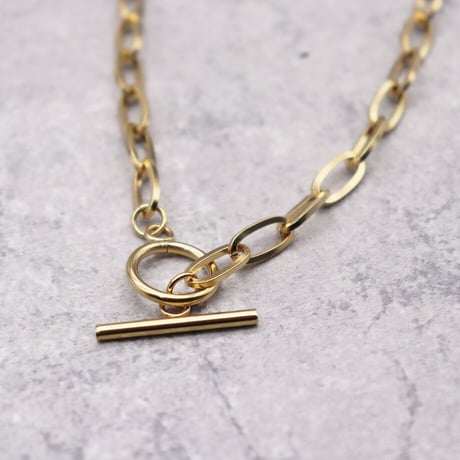 Mantel Alloy oblong Chain Necklace（Gold）/ NC-028