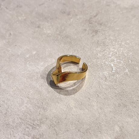 Metal fold design ring（Gold） / 2210-RG0226
