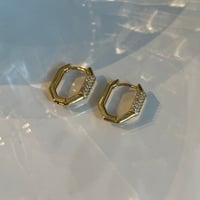 2311PR0603 / Octagon mini hoop Pierce（Gold）