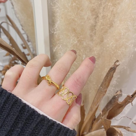 Weave open design Ring （Gold）   /  2201_RG0158