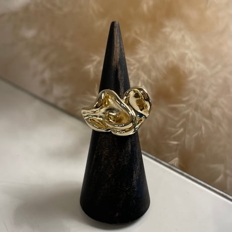2403RG0417 / Twist metal irregular ring（Gold）
