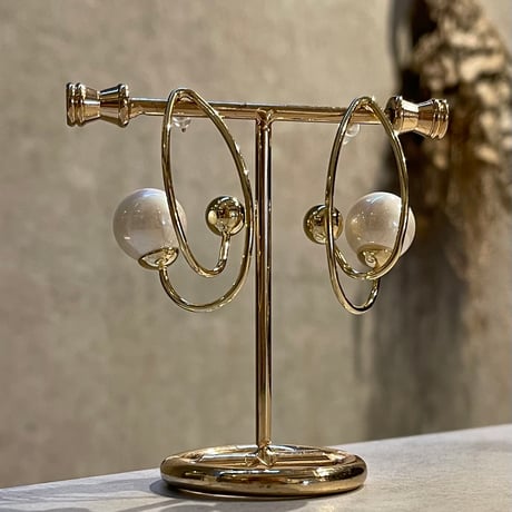 2411PR0734 / Unique curve pearl Pierce（Gold）