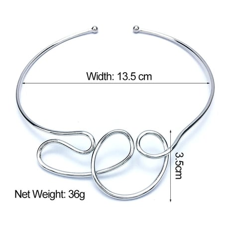 2310NC0207 / Bib Collar curve Metal Chokers（gold）