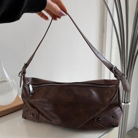 2603BG048(S) / 2Way PU Leather Shoulder Bag (Brown)