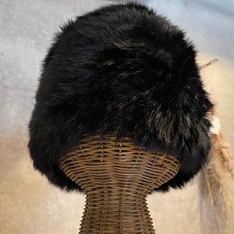 2502HW0073(S) / Rabbit fur volume hat（Black）