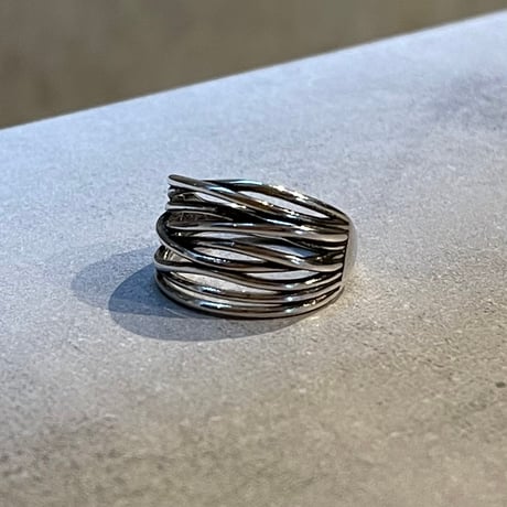 2406RG0475 / Layer line cross ring（Silver)
