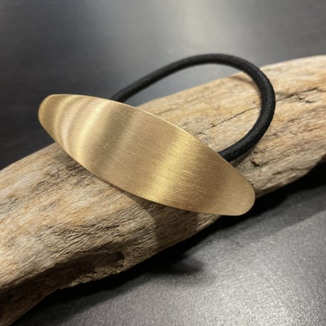 Matte Oval Plate Hair tie（Gold）HA_140