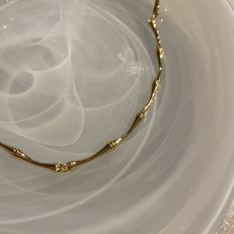 Craft wave design necklace （Gold）/ 2211_NC0164