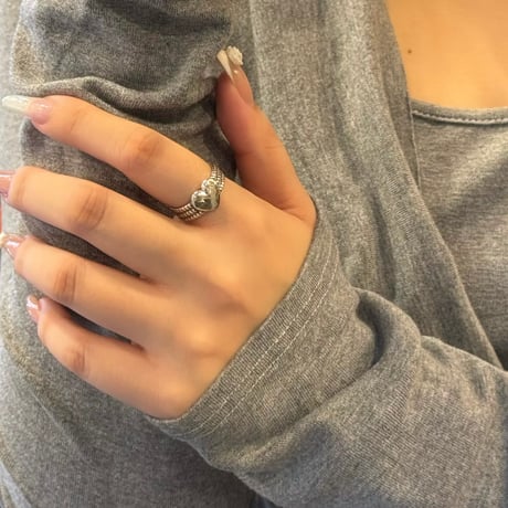 2410RG0530 / Triple line heart motif ring（Silver）