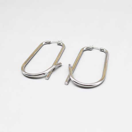 Ova Hoop Drop Design Pierce（Silver） / 2111_PR0377
