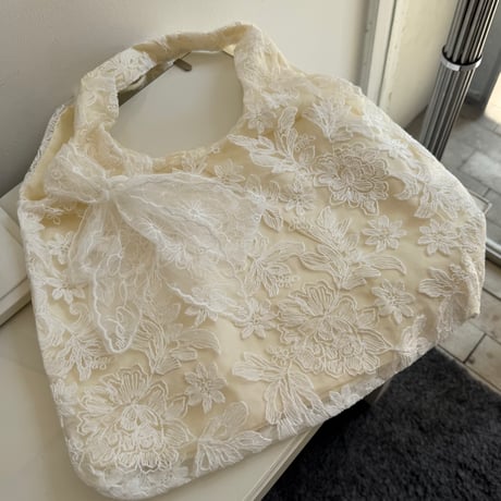 2604BG050(S) / Flower Lace Tote Bag (Ivory)