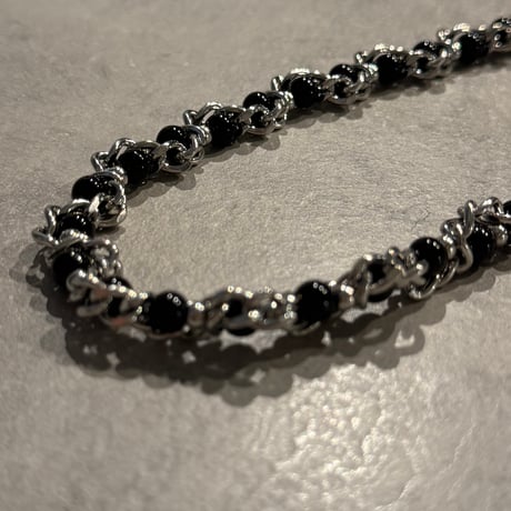 2511NC0370 / Black Pearl Necklace（Silver）