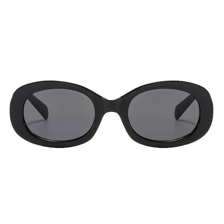 【 Select 】Retro Oval Flame Sunglasses (Black/Grey）