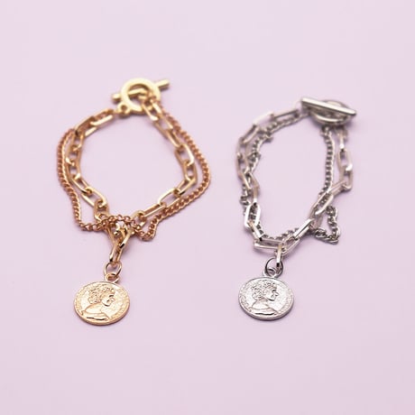 Coin Chine Combination  Bracelet（Gold）/ BR-050