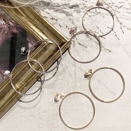Circle hoop Earrings（Gold1） /  2102_ER053
