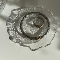 23AWBR007 / Rope motif ring set bangle（Silver/Gold）