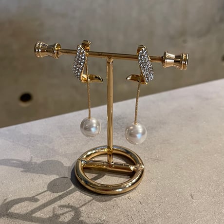 2401PR0639 / Zirconia pearl Pierce（Gold）