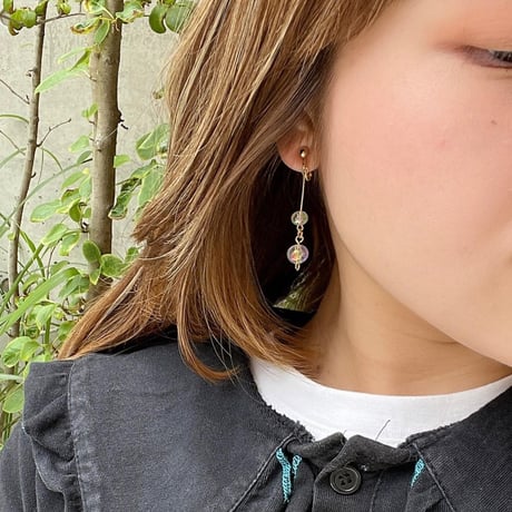 Mini Aurora ball Earring（Blue）/ 2205_ER0110