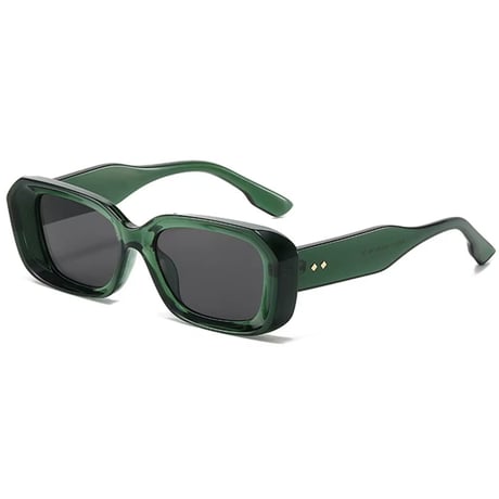 【 Select 】Vintage Retro Square Style Sunglasses (Dark Green/Grey)