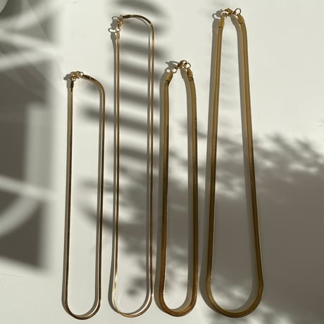 2503NC0292/ Herringbone chain Necklace / W4mmL50cm（Gold）