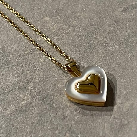 2502NC0289 / Shell heart motif Necklace（Gold）