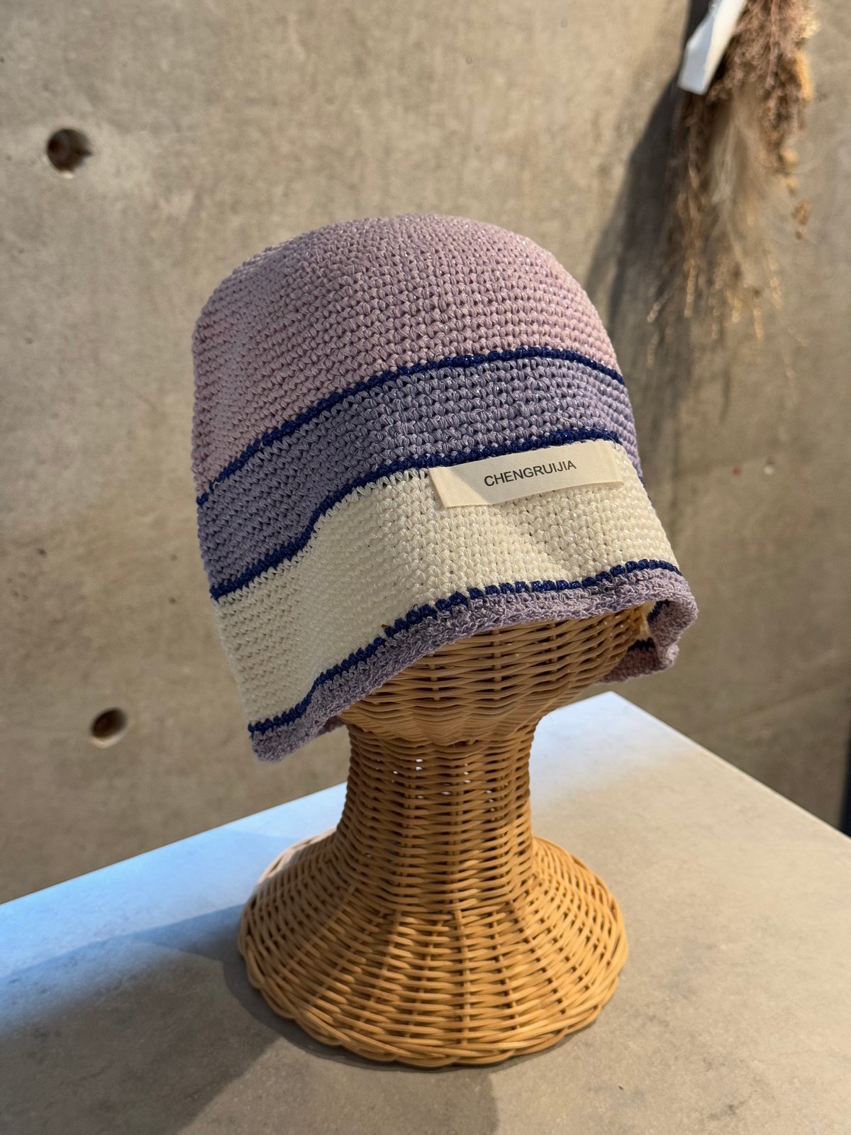 2508HW0099(S) / Glitter border knit cap（Lavende
