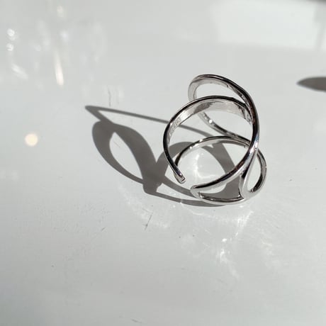 Metal  Side Twisted  ring  （Silver）   /  2201_RG0162