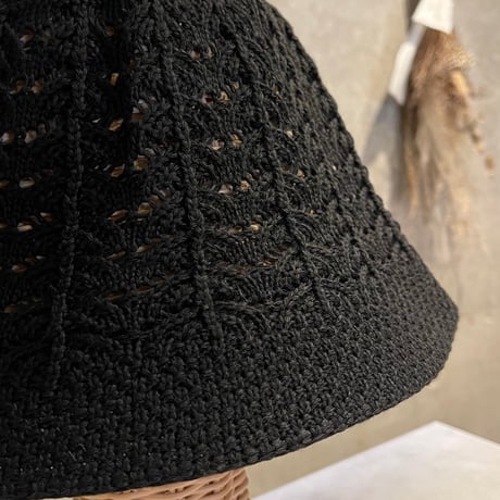 2606HW067(S) / Simple crochet Hat（Black）