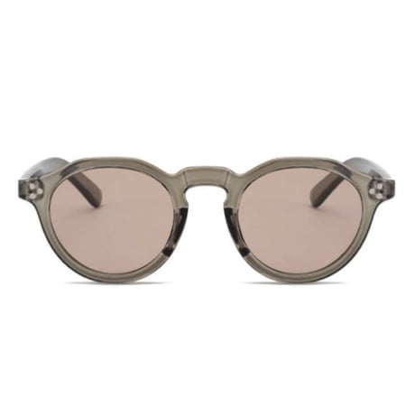 【 Select 】Vintage Retro Crown Pant Frame Sunglasses (Clear Olive/Brown)