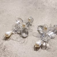 Clear flower drop pearl pierce（Clear）/ 2210_PR0514