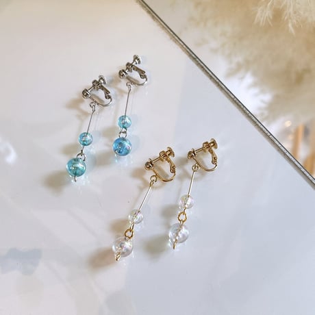 Mini Aurora ball Earring（Blue）/ 2205_ER0110