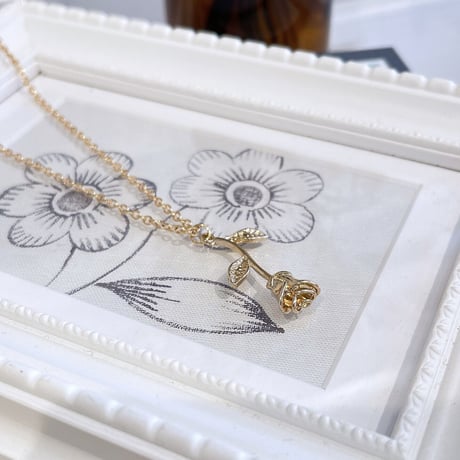 Rose motif necklace（ Gold ）/  2205_NC0143