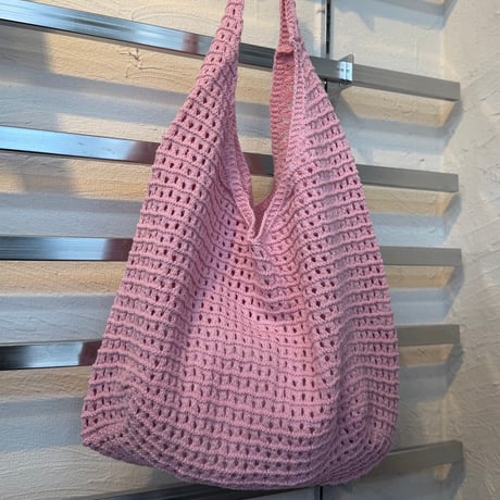 2606BG053(S) / Crochet Mesh Tote Bag (Pink)