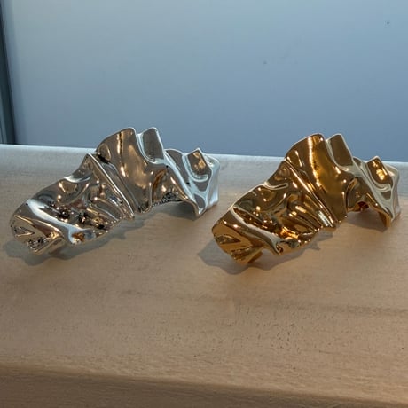 2604HA0085(S)/ Crumpled metal barrette（Gold）